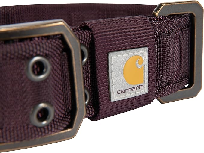 Carhartt Pet Fully Adjustable Wide Webbing Collar for Dogs, Heavy Duty Nylon for Walking & Training, Deep Wine, Large