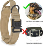 COOYOO Tactical Dog Collar Set, Adjustable Military Nylon Collar with Control Handle and Heavy Metal Buckle for Medium and Large Dogs