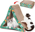 Nicunom Cat Scratcher Foldable Cat Scratching Board, Triangle Cat Scratching Pad, 6 Usable Sides Cat Scratchers Vertical Cat Scratching Post for Indoor Cats, Recyclable Cardboard Lounge