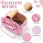 PetsHome Dog Carrier Purse, Pet Carrier, Bling Waterproof Premium Leather Pet Travel Portable Bag Carrier for Cat and Small Dog Home & Outdoor Small Bling Pink