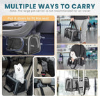 19 x 12 x 12 Large Cat Car Carrier – Roomy Escape-Proof Cat Car Seat for Safe Driving, Lockable Zippers & Safety Tether, Soft-Sided Travel Carrier for Road Trips & Vet Visits