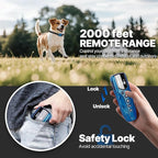 Lightest No Shock Dog Training Collar with 2000ft Remote,Tiniest Vibrating Dog Collar,Vibration Collar for Small Dogs 5-15lbs & Medium Large Dogs, Safe Lock, Beep, Vibrate, No Prongs, Waterproof,Blue