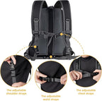 WOYYHO Pet Dog Carrier Backpack Small Dog Front Backpack Ventilated Dog Carrier Back Pack with Storage Pockets, Adjustable Straps & Safety Belt for Travel Hiking Outdoor (Size L: 10-14 lbs, Black)