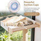 Cat Window Hammock 48" Adjustable Scratching Posts, Multi-Level Window Mounted Cat Tree with Natural Sisal and Track Toys for Large Cats, Climbing, Sunbathing & Bird Watching (Drill-Free)
