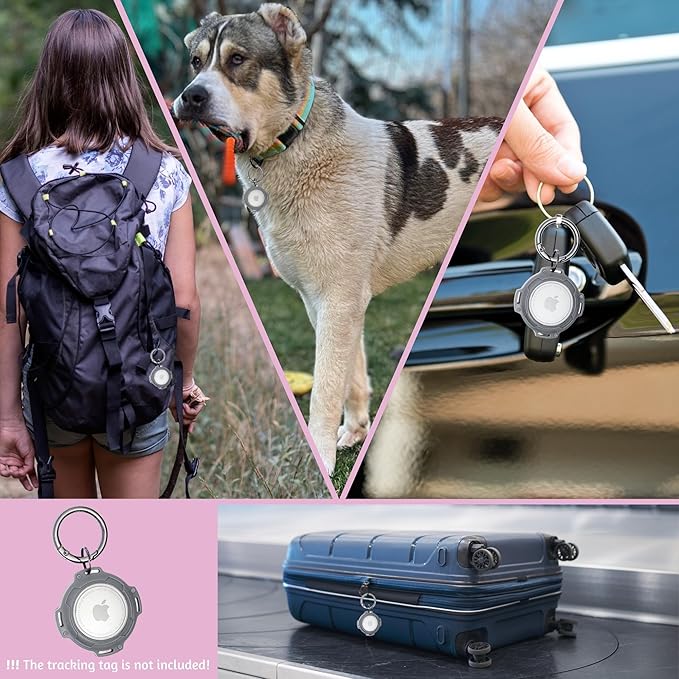 ADITYNA Cotton Dog Collar with AirTag Holder - Heavy-Duty Metal Buckle, Breathable, Easy Adjustable for Large & Extra-Large Breeds - for Walking, Training (Pastel Paradise, Fits 19-30" Necks)
