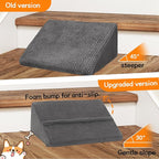 Dog Ramp for Stairs for Small & Senior Dogs and Cats, Non-Slip Foam Indoor Pet Ramp with Self-Sticky Pads, Dog Ramp for Stairs Inside House(Dark Gray, 6 Pack)