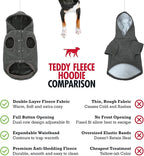 Tuff Pupper Fleece Dog Hoodie Sweater | Teddy Sherpa Outer & Soft Polar Fleece Lining | Adjustable Fit Winter Coat with Hood, Leash Hole, Ribbed Cuffs | for Small Medium Large XL XXL Dogs (Grey, XL)