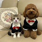 Dog Tuxedo Suit with Bow Tie Dog Shirt Puppy Clothes Formal Pet Tux Party Birthday Costume for Small Medium Dogs Pet Weding Attire Dress Up Cosplay Prince Costume Gentleman Apparel (Large)