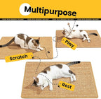 Extra Large Cat Scratcher Mat (27.5" x 35.4"), Natural Sisal Cat Scratching Pad for Indoor Cats, Mess-Free Cat Scratch Rug & Cardboard Alternative, Couch & Furniture Protector