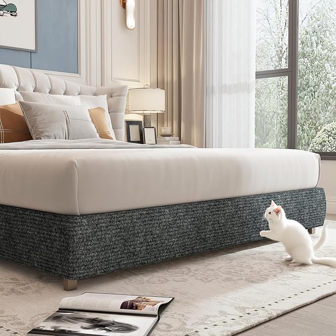 LaCheery 15.8"x79" Couch Cat Scratch Protector Cat Scratch Deterrent for Furniture Protectors from Cats Scratching Mat for Indoor Cats Floor Wall Corner Sofa Pet Protector Cover Self Adhesive Pad Gray