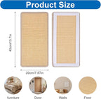 4 PCS Carpet Cat Scratching Mat Sisal, 15.7 x 7.8 inch Natural Sisal Cat Scratching Mat with Adhesive Hook Loop Tape for Indoor Protect Couch and Carpets