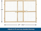 MidWest Homes for Pets Wire Mesh Pet Safety Gate, Dog Gate Expands From 29 - 40.5 Inches Wide, 24 inches Tall, Wood, Powder Coated Wire