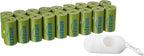 Amazon Basics Premium Leak Proof Dog Poop Bags with Dispenser and Leash Clip, Talcum Powder Scented, 13" x 9", 270 Count (18 Rolls of 15)