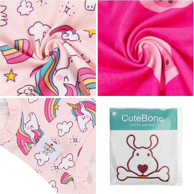 CuteBone Dog Shirts 2-Pack Soft Pet Clothes Breathable Summer Vest for Small Puppy and Stretchy Cat Apparel 2BX09XL