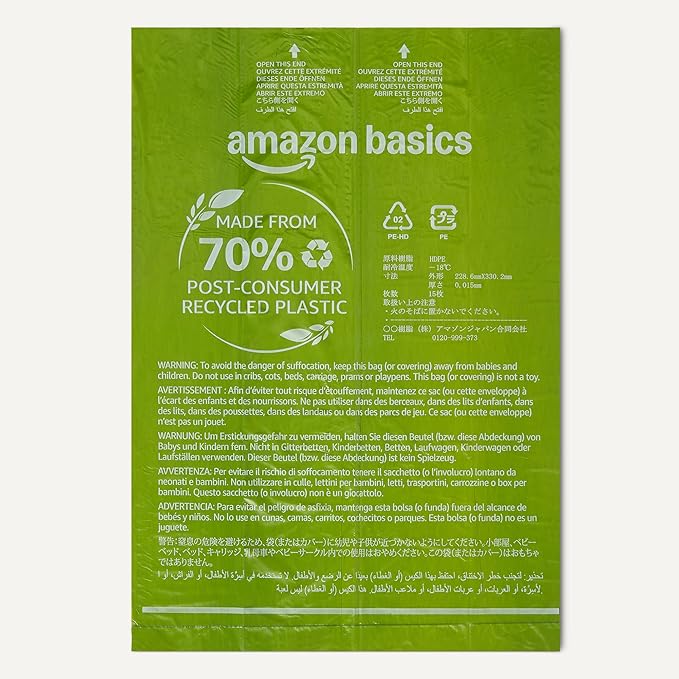 Amazon Basics Waste Bag,70% Recycled 600 Pack