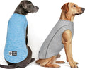 KYEESE 2Pack Reflective Dog Shirt, Lightweight Sun Protection Dog T Shirts for Medium Large Dogs Boy, Breathable Sleeveless Pet Tank Top Summer Dogs Clothes for Night Walking Outdoor, Grey+Blue, 2XL