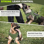 WINSEE Service Dog Vest Harness for Large Dog, Tactical Working MOLLE Vest with 10 Pet Patches, No Pull Heavy Duty Harness for Training Walking