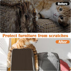 Cat Scratch Furniture Protector - 158" x 13.8" Trimmable Self-Adhesive Cats Claws Scratch Pads, DIY Cat Climbing Couch Protector for Scratch Post Cat Tree Replacement Indoor (Brown)
