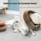 Magic Organ Cat Scratcher Pad with Bell-Ball, Foldable Cat Cardboard Lounge Bed, Interactive Cat Butler for Cat Scratching, Mental Physical Training Exercise for Indoor Kitty Toys (1)