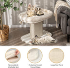 PETSITE 19.5-inch Small Cat Tree, 2-Tier Minimalist Cat Tree with Sisal Scratching Post, Extra Large Comfy Top Perch, and Dangling Ball, Ideal for Indoor Cats, Supports up to 44 lbs, Beige