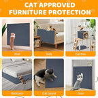Cat Scratching Mat Self-Adhesive, 78.7'' x 15.8'', Trimmable Cat Scratch Pads Furniture Protector, DIY Climbing Cats Scratching Carpet for Couch, Door Frame or Wall Corner Protector (Light Gray)