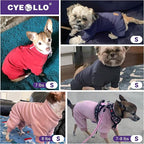 cyeollo Fleece Dog Pajamas Warm Dog Winter Coat Thermal Soft Pjs Small Dogs Onesie Stretchy Jumpsuit Doggie Pet Clothes Outfits Cat Apparel, Pink S