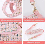 Dog Lift Harness Dog Carrier Dog VES Harness Adjustable Dog Leash with Small Puppy Treat Bag（Pink,M）