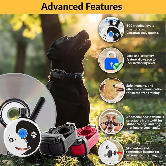 Educator 1/2 Mile Remote Dog Training System Plus E-Collar 101 Training DVD, Safe Humane Stimulation, Pavlovian Tone, Waterproof, Odorproof Biothane Collar, Night Light, Rechargeable, 2 Dog, Zen