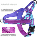 Annchwool No Pull Dog Harness with Soft Padded Handle-Escape Proof and Quick Fit to Adjust Dog Harness-Easy for Training Walking for Small & Medium and Large Dogs(Camo Purple,XS,1 in Width)