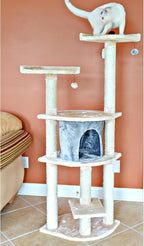 Armarkat Real Wood Cat Tree Model A6401, Blanched Almond,34"(L)X24"(W)X64"(H)