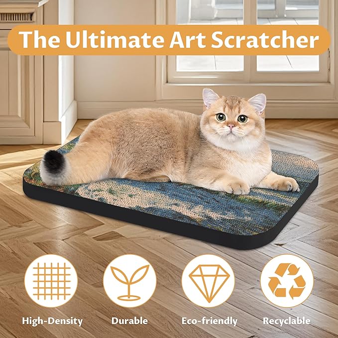 2 Pack Art Cat Scratcher, Wall-Mountable Cat Scratch Pad, Cat Wall Scratcher 16.7x11x1 Inch Cat Scratching Board for Indoor Cats Toy (Series3)