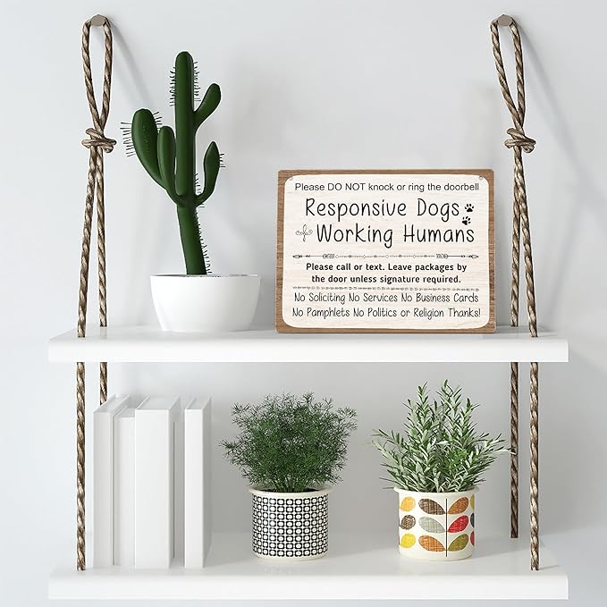 No Soliciting Sign For House, Do Not Knock Or Ring Doorbell, Do Not Knock Or Ring Doorbell, Rustic Hanging Sign For Front Door, Nursery Home Bedroom - f004