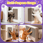 Wall Cat Scratcher for Indoor Cats,23.6x11.8”Corner Cat Scratcher,Cat Scratch Pad Furniture Protector for Door & Wall,Couch, Durable Cat Scratching Board Easy Mount(Deep Brown, 23.6”x11.8”)