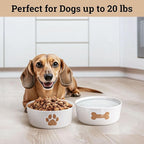 Ceramic Dog Bowl Set of 2 with Anti-Skid Base - 5" Wide x 2" Tall Ceramic Dog Bowls for Small Dogs - 2 Cup Capacity Food and Water Bowls for Dogs - Rubber Bottom Pet Bowl Set of 2 for Small Pets