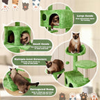 Yaheetech 54in Cat Tree, Cat Tower with Large Condo Sisal Scratching Posts and Dangling Balls, Pet Furniture for Kitten, Green