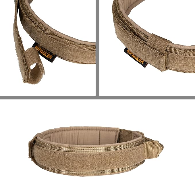 EXCELLENT ELITE SPANKER Tactical Dog Collar Nylon Adjustable Training Collar Military Dog Collar Heavy Duty Metal Buckle with Control Handle for Medium and Large Dogs with Patches(COB-XL)