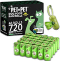 Pet N Pet 720 Counts, Unscented Dog Poop Bags Rolls, 41% Plant Based & 59% PE Poop Bags For Dogs with Dispenser, 48 Rolls Extra Thick Dog Waste Bag, Doggie Poo Bag