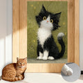 Nuxovilar Cat Wall Scratcher 15.3x23.6 Inches Polyester Synthetic Fiber, Tuxedo Kitten Print, wall scratchers for Indoor Cats, cat Scratching mat, Home Decor, Bedroom, Office (2pcs)