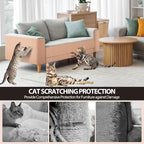 78.7"x15.8" Sticky Scratch Wall Mat, Cat Carpet Scratcher, DIY Pet Climb Covered Pads for Furniture or Wall (Beige)