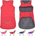 Dog Coat, Waterproof Dog Winter Jacket with Pocket, Reflective Adjustable Pet Snow Vest, Warm Cozy Fleece Sweater for Small Medium Extra Large Dogs - Red, 3XL