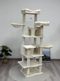 Montary 68" Multi-Level Tall Cat Tree Tower: with Removable Cushion, Hammock, Cozy Cat Nest, Interactive Toy& Comfortable Fabric,Beige
