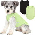 2 Pack Dog Clothes for Small Dogs Summer Dog Shirt Vest Girl Boy Lightweight Puppy T-Shirts Blank Soft and Cool Pet Clothing Sleeveless Medium Large Dog Outfit (Black+Avocado Green, Small)