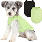 2 Pack Dog Clothes for Small Dogs Summer Dog Shirt Vest Girl Boy Lightweight Puppy T-Shirts Blank Soft and Cool Pet Clothing Sleeveless Medium Large Dog Outfit (Black+Avocado Green, XXX-Large)