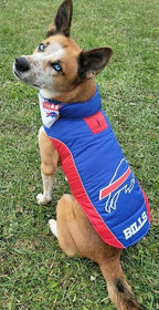 NFL Buffalo Bills Puffer Vest for Dogs & Cats, Size Small. Warm, Cozy, and Waterproof Dog Coat, for Small and Large Dogs/Cats. Best NFL Licensed PET Warming Sports Jacket