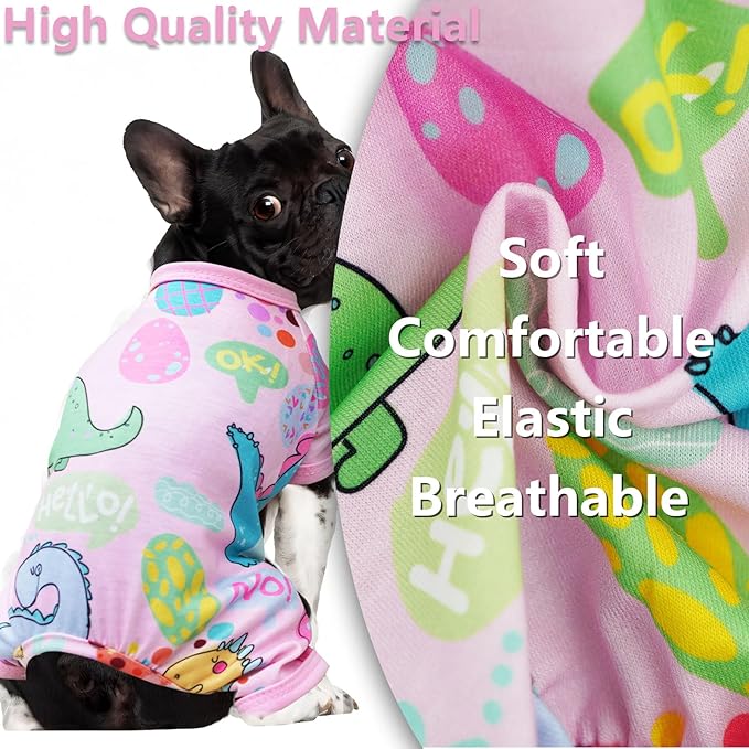 Dog Pajamas Spring Summer Dog Clothes for Small Medium Dogs Girl Boy Cute Soft Puppy Pjs Clothes Doggie Onesies Cat Pet Jammies Outfit (Medium)