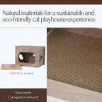 Petpals 4-Pack Cat Cardboard Scratcher, Corrugated Scratcher Replacement, Scratching Pad, Sofa Couch Furniture Protectors from Cat Scratching (4-Pack Replacement)
