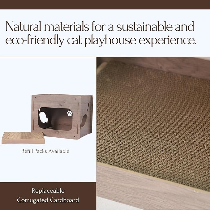 Petpals 4-Pack Cat Cardboard Scratcher, Corrugated Scratcher Replacement, Scratching Pad, Sofa Couch Furniture Protectors from Cat Scratching (4-Pack Replacement)