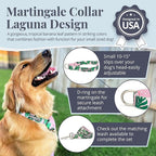 Lucky Love Dog Martingale Dog Collar - Adjustable, No-Slip, Comfortable, Durable, Soft Webbing & Stylish Patterned Collar for Male and Female Dogs Ideal for Training & Walking - Laguna, Small