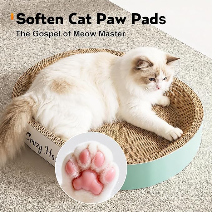Extra Large Cat Scratcher Bed, 21.6" L x 15.7" W x 3.5" H Anti-Tip XL XXL Cat Scratch Cardboard, Scratching Board Pad for Indoor Cats Kitty Kittens, Scratch Lounge House Couch, Furniture Protector
