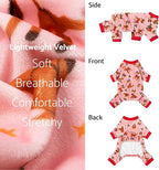Fitwarm Christmas Reindeer Dog Pajamas, Christmas Clothes for Small Dogs Girl, Holiday Pet Outfit, Pink, Red, Small